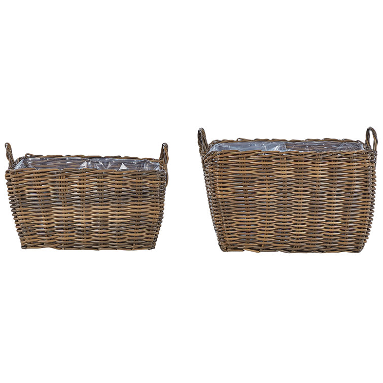 Bay Isle Home Nissequogue 2 Piece Rattan Plant Pot Set Wayfair.co.uk